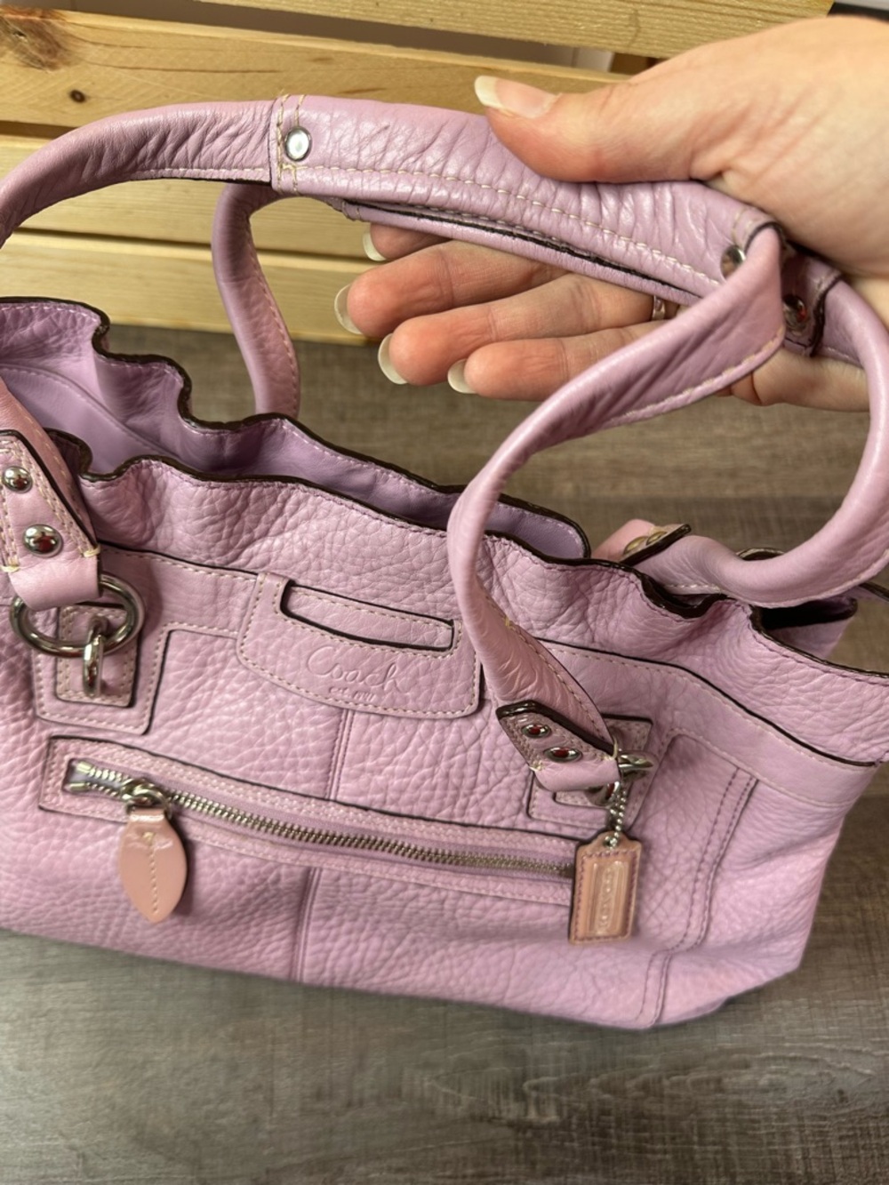 Coach Purple Lilac Leather Penelope Shoulder Bag Purse Style - Picture 14 of 17